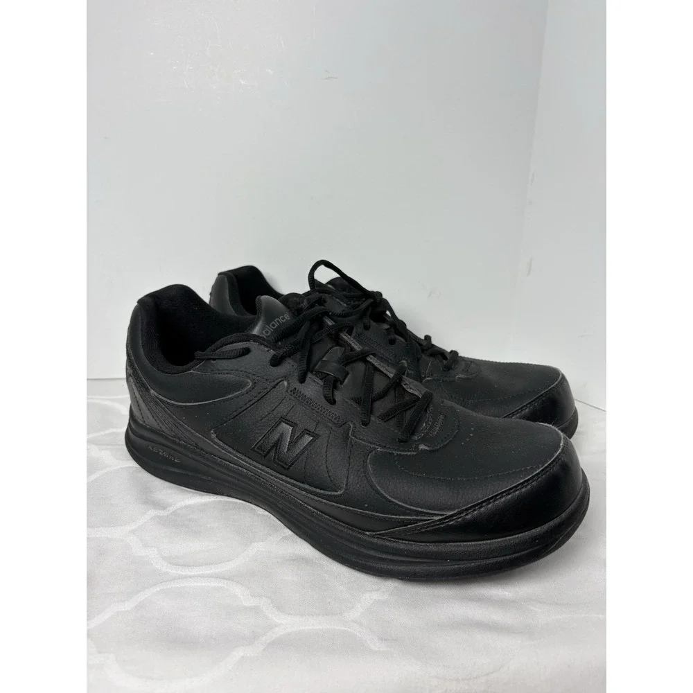 New Balance 577 Shoes Mens 13 B Walking Black Leather Sneakers Lace Up  MW577BK